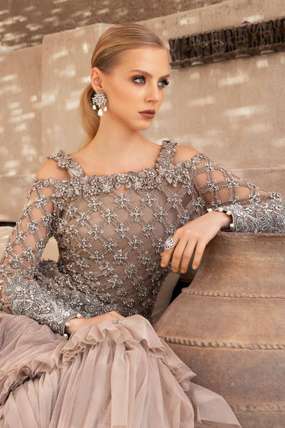 Maria B | Bridal Formals | Milan-Brand:Maria B-Type:Ladies Clothes-Nude Peach-Net-House of Maryam- Buy in UK, USA