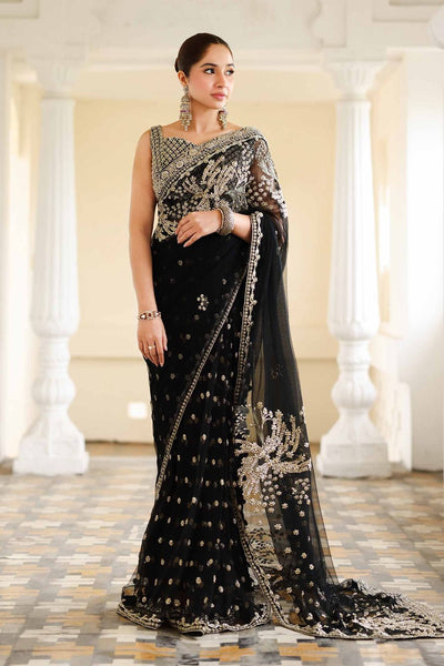 Maria B | Bridal Formals | Nawab Jan-Brand:Maria B-Type:Ladies Clothes-Black-Poly Net-House of Maryam- Buy in UK, USA