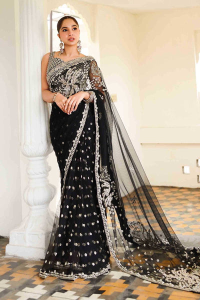 Maria B | Bridal Formals | Nawab Jan-Brand:Maria B-Type:Ladies Clothes-Black-Poly Net-House of Maryam- Buy in UK, USA