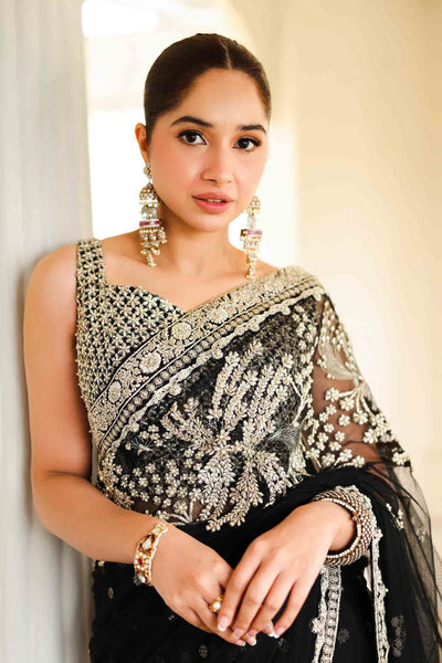 Maria B | Bridal Formals | Nawab Jan-Brand:Maria B-Type:Ladies Clothes-Black-Poly Net-House of Maryam- Buy in UK, USA