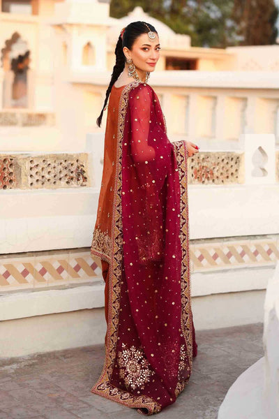 Maria B | Bridal Formals | Noor Jahan-Brand:Maria B-Type:Ladies Clothes-Rust-Pure Organza-House of Maryam- Buy in UK, USA