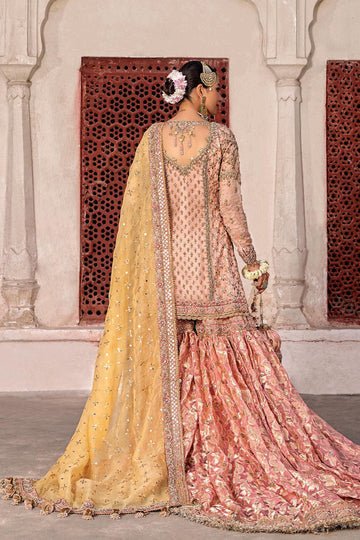 Maria B | Bridal Formals | Orit-Brand:Maria B-Type:Ladies Clothes-Peach Pink-Pure Organza-House of Maryam- Buy in UK, USA
