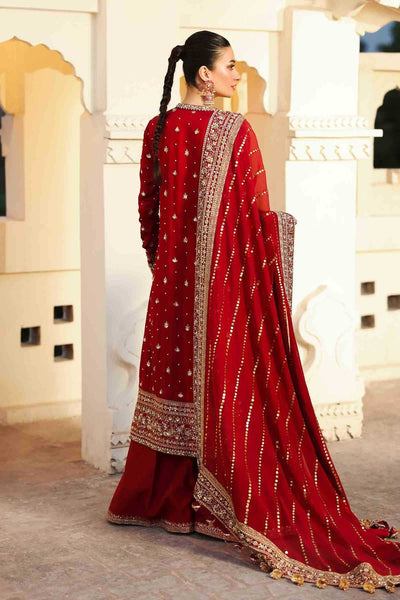 Maria B | Bridal Formals | Shahzadi Khanum-Brand:Maria B-Type:Ladies Clothes-Maroon-Raw Silk-House of Maryam- Buy in UK, USA