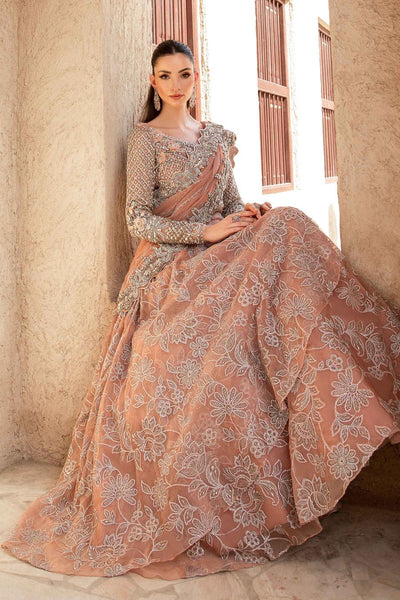 Maria B | Bridal Formals | Wosr-Brand:Maria B-Type:Ladies Clothes-Nude Pink-Net-House of Maryam- Buy in UK, USA