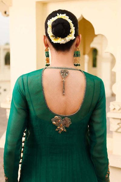 Maria B | Bridal Formals | Zamrood Ara-Brand:Maria B-Type:Ladies Clothes-Emerald Green-Pure Organza-House of Maryam- Buy in UK, USA