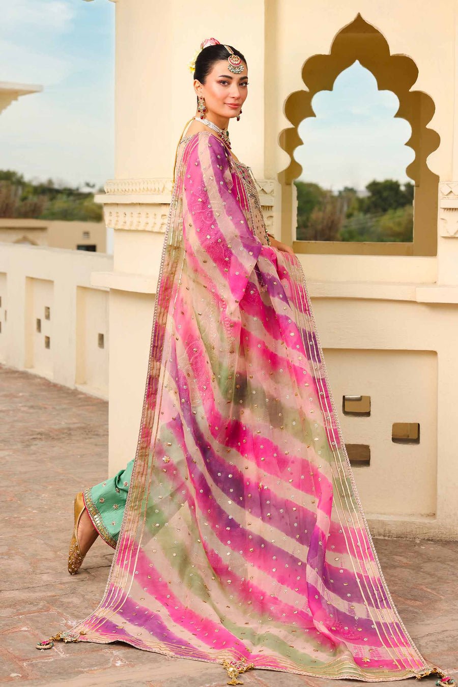 Maria B | Bridal Formals | Zeenat-un-Nisa-Brand:Maria B-Type:Ladies Clothes-Peach Pink-Pure Organza-House of Maryam- Buy in UK, USA