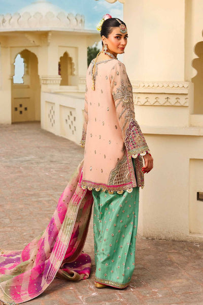 Maria B | Bridal Formals | Zeenat-un-Nisa-Brand:Maria B-Type:Ladies Clothes-Peach Pink-Pure Organza-House of Maryam- Buy in UK, USA
