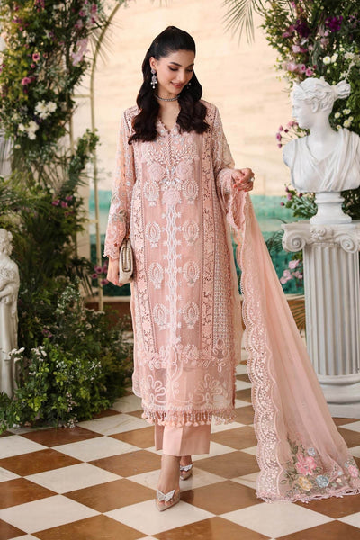 Maria b | Chiffon Formals 26 | MPC-26-104-Peach Pink-Brand:Maria B-Type:Ladies Clothes-Light Peach Pink-Lawn-House of Maryam- Buy in UK, USA