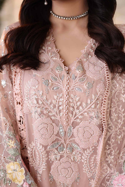 Maria b | Chiffon Formals 26 | MPC-26-104-Peach Pink-Brand:Maria B-Type:Ladies Clothes-Light Peach Pink-Lawn-House of Maryam- Buy in UK, USA