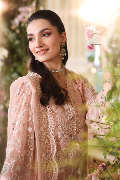 Maria b | Chiffon Formals 26 | MPC-26-104-Peach Pink-Brand:Maria B-Type:Ladies Clothes-Light Peach Pink-Lawn-House of Maryam- Buy in UK, USA