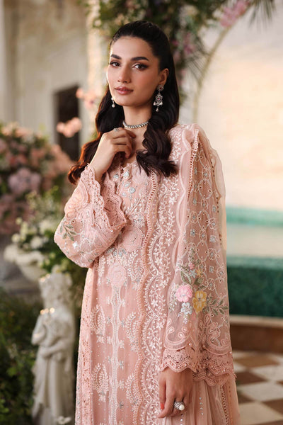 Maria b | Chiffon Formals 26 | MPC-26-104-Peach Pink-Brand:Maria B-Type:Ladies Clothes-Light Peach Pink-Lawn-House of Maryam- Buy in UK, USA