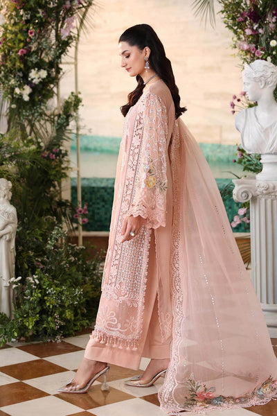 Maria b | Chiffon Formals 26 | MPC-26-104-Peach Pink-Brand:Maria B-Type:Ladies Clothes-Light Peach Pink-Lawn-House of Maryam- Buy in UK, USA