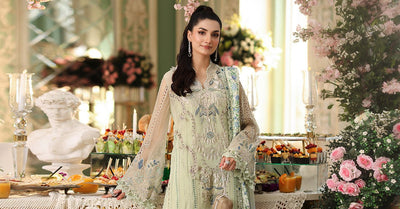 Maria b | Chiffon Formals 26 | MPC-26-105-Pistachio Green-Brand:Maria B-Type:Ladies Clothes-Apple Green-Chiffon-House of Maryam- Buy in UK, USA