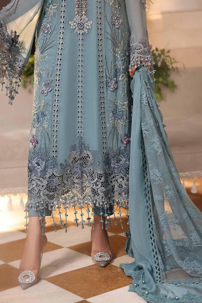 Maria b | Chiffon Formals 26 | MPC-26-106-Slate Blue-Brand:Maria B-Type:Ladies Clothes-Slate Grey-Chiffon-House of Maryam- Buy in UK, USA