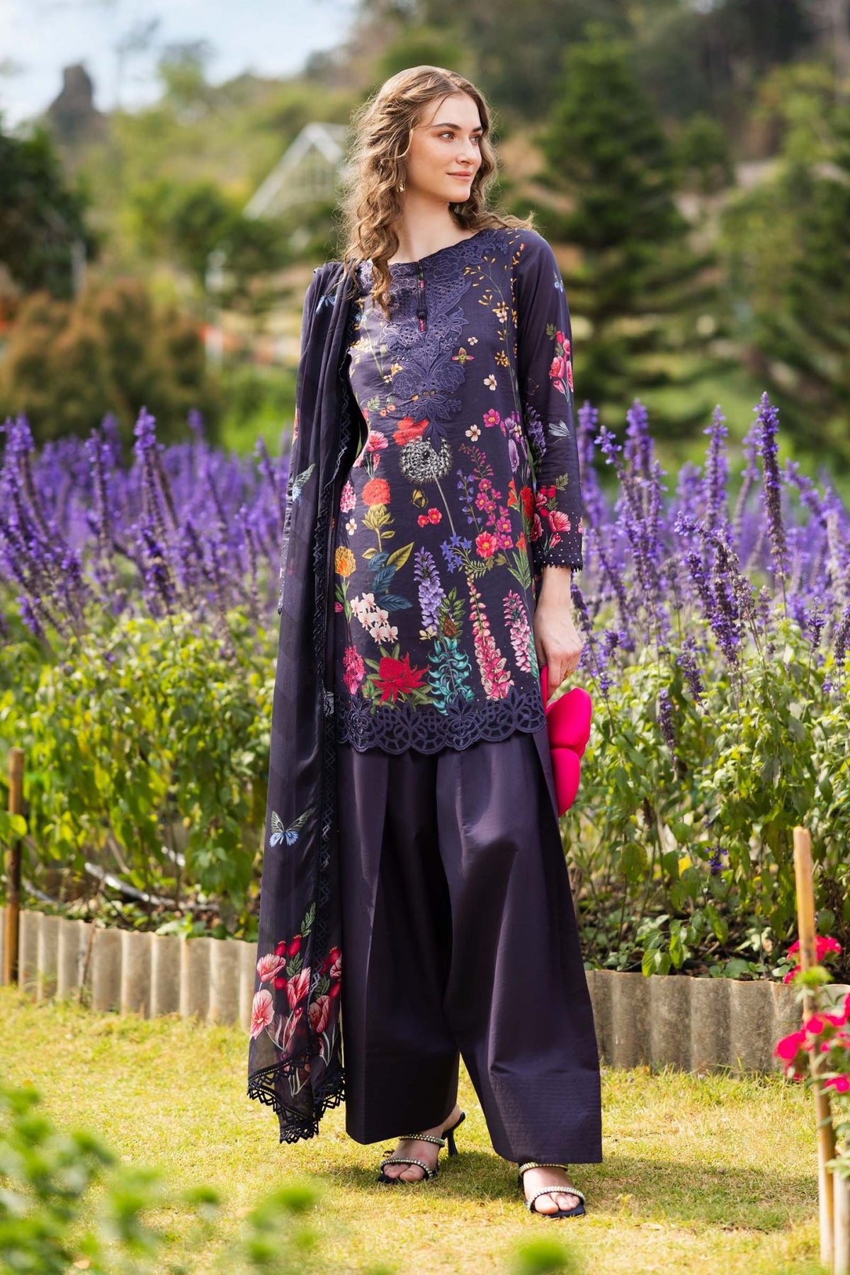 Maria B | Eid Collection Pret | DW-EF26-54-Brand:Maria B-Type:Ladies Clothes-Dark Purple-Lawn-House of Maryam- Buy in UK, USA