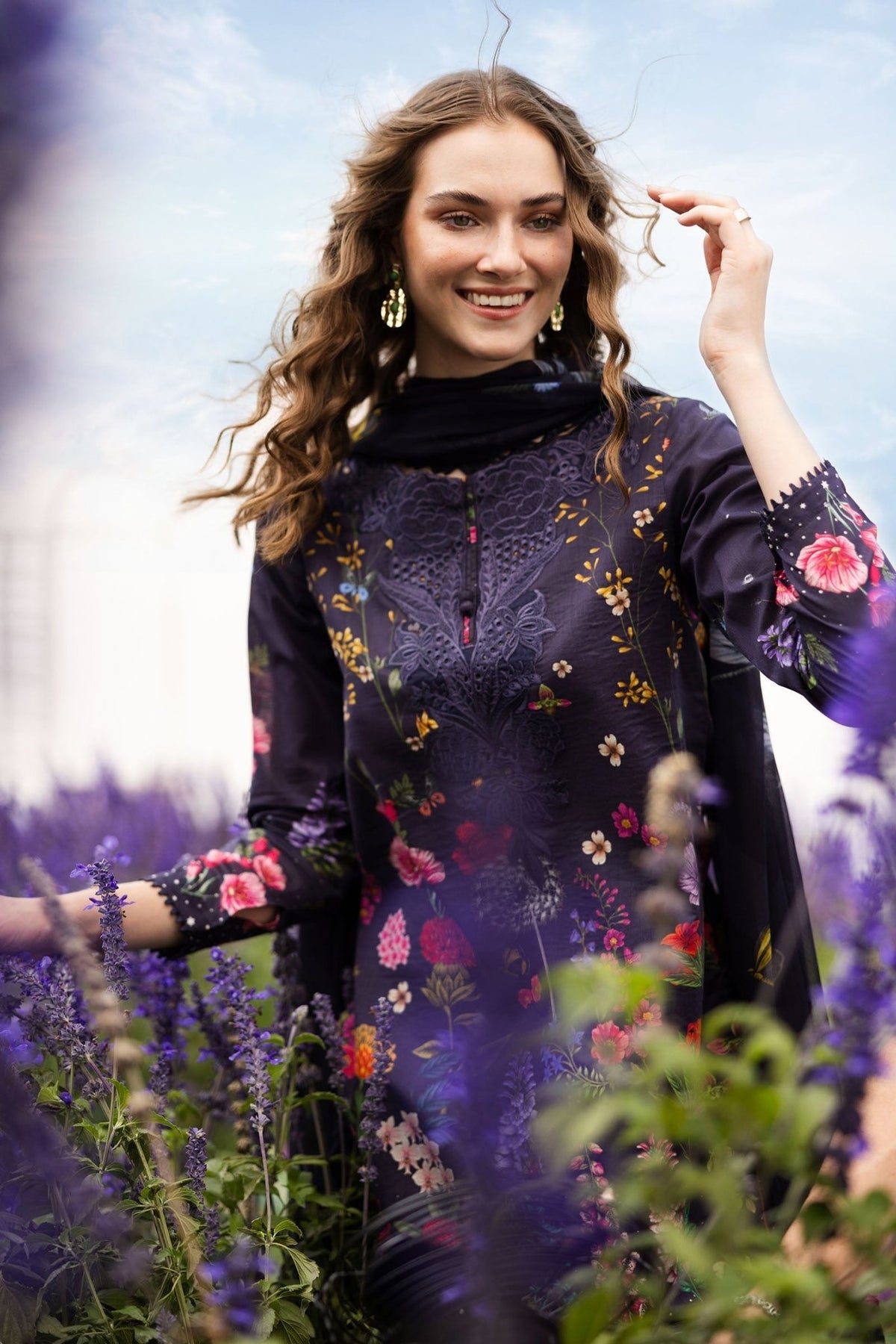 Maria B | Eid Collection Pret | DW-EF26-54-Brand:Maria B-Type:Ladies Clothes-Dark Purple-Lawn-House of Maryam- Buy in UK, USA