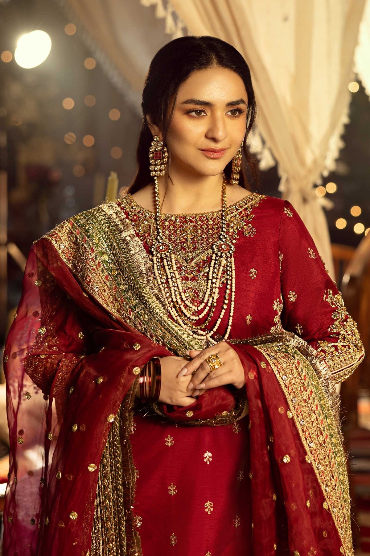 Maria B | Formal Wears | SF-EF25-01-Brand:Maria B-Type:Ladies Clothes-Maroon-Raw Silk-House of Maryam- Buy in UK, USA
