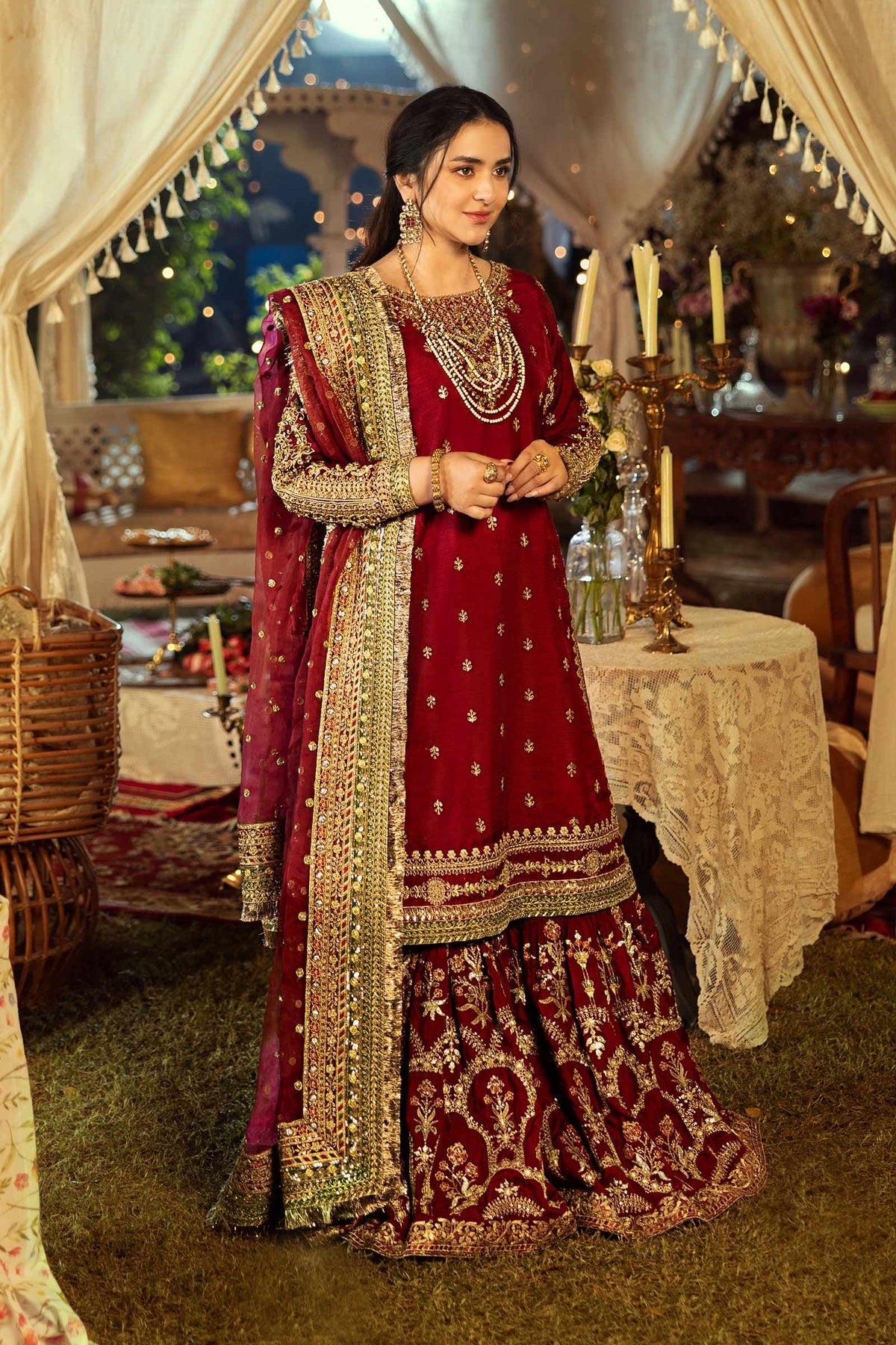 Maria B | Formal Wears | SF-EF25-01-Brand:Maria B-Type:Ladies Clothes-Maroon-Raw Silk-House of Maryam- Buy in UK, USA