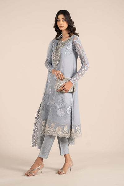 Maria B | Formal Wears | SF-EF25-51-Brand:Maria B-Type:Ladies Clothes-Ice Blue-Organza-House of Maryam- Buy in UK, USA