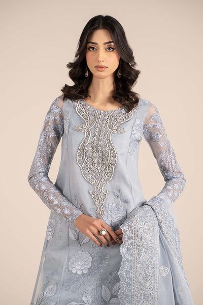 Maria B | Formal Wears | SF-EF25-51-Brand:Maria B-Type:Ladies Clothes-Ice Blue-Organza-House of Maryam- Buy in UK, USA
