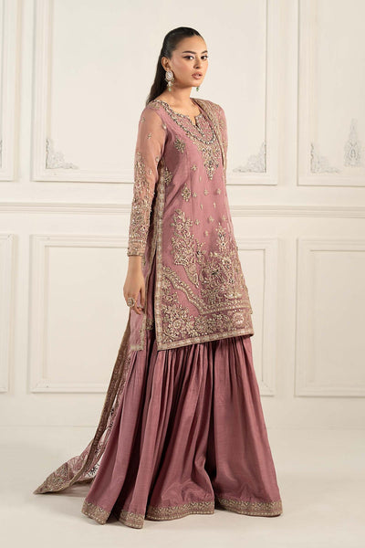 Maria B | Formal Wears | SF-EF25-53-Brand:Maria B-Type:Ladies Clothes-Pinkish Gray-Organza-House of Maryam- Buy in UK, USA