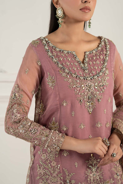 Maria B | Formal Wears | SF-EF25-53-Brand:Maria B-Type:Ladies Clothes-Pinkish Gray-Organza-House of Maryam- Buy in UK, USA