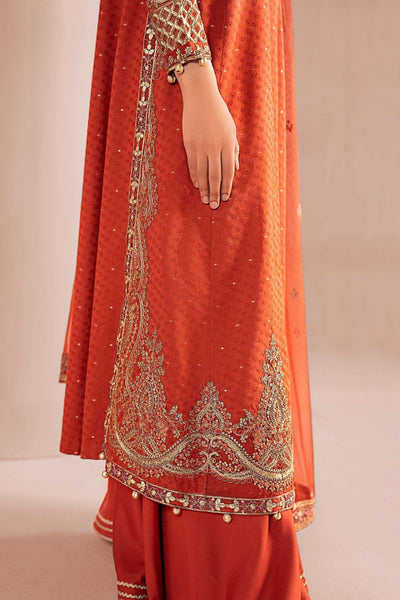 Maria B | Luxury Pret Winter 25 | DW-W25-31-Brand:Maria B-Type:Ladies Clothes-Rust-Filament Viscose-House of Maryam- Buy in UK, USA