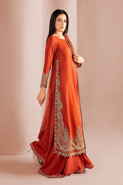 Maria B | Luxury Pret Winter 25 | DW-W25-31-Brand:Maria B-Type:Ladies Clothes-Rust-Filament Viscose-House of Maryam- Buy in UK, USA