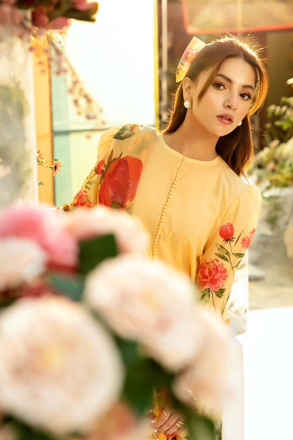 Maria B | M Basic Summer Lawn 25 | MB-CUS25-701A-Brand:Maria B-Type:Ladies Clothes-Yellow-Lawn-House of Maryam- Buy in UK, USA