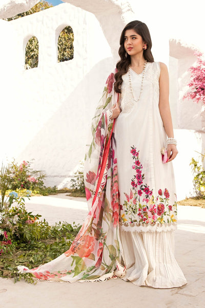 Maria B | M Basic Summer Lawn 25 | MB-CUS25-701B-Brand:Maria B-Type:Ladies Clothes-White-Lawn-House of Maryam- Buy in UK, USA