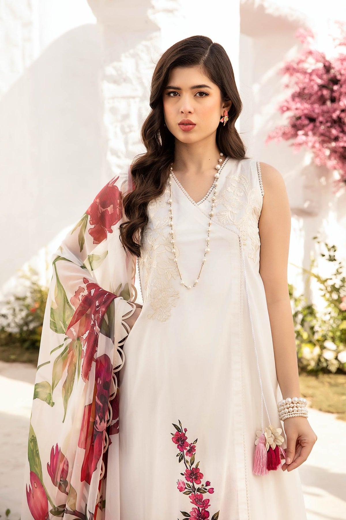 Maria B | M Basic Summer Lawn 25 | MB-CUS25-701B-Brand:Maria B-Type:Ladies Clothes-White-Lawn-House of Maryam- Buy in UK, USA