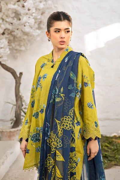 Maria B | M Basic Summer Lawn 25 | MB-CUS25-702A-Brand:Maria B-Type:Ladies Clothes-Mustard-Lawn-House of Maryam- Buy in UK, USA