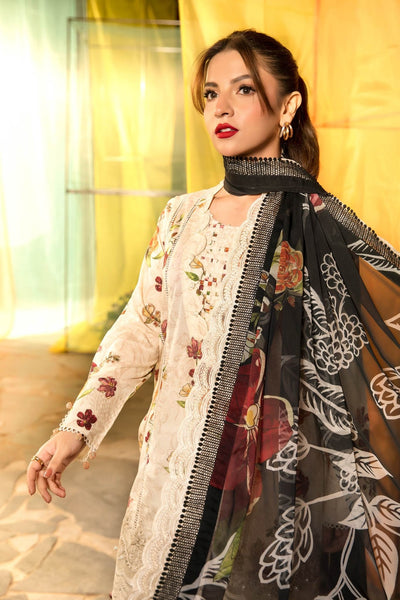 Maria B | M Basic Summer Lawn 25 | MB-CUS25-702B-Brand:Maria B-Type:Ladies Clothes-Beige-Lawn-House of Maryam- Buy in UK, USA