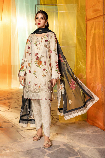 Maria B | M Basic Summer Lawn 25 | MB-CUS25-702B-Brand:Maria B-Type:Ladies Clothes-Beige-Lawn-House of Maryam- Buy in UK, USA