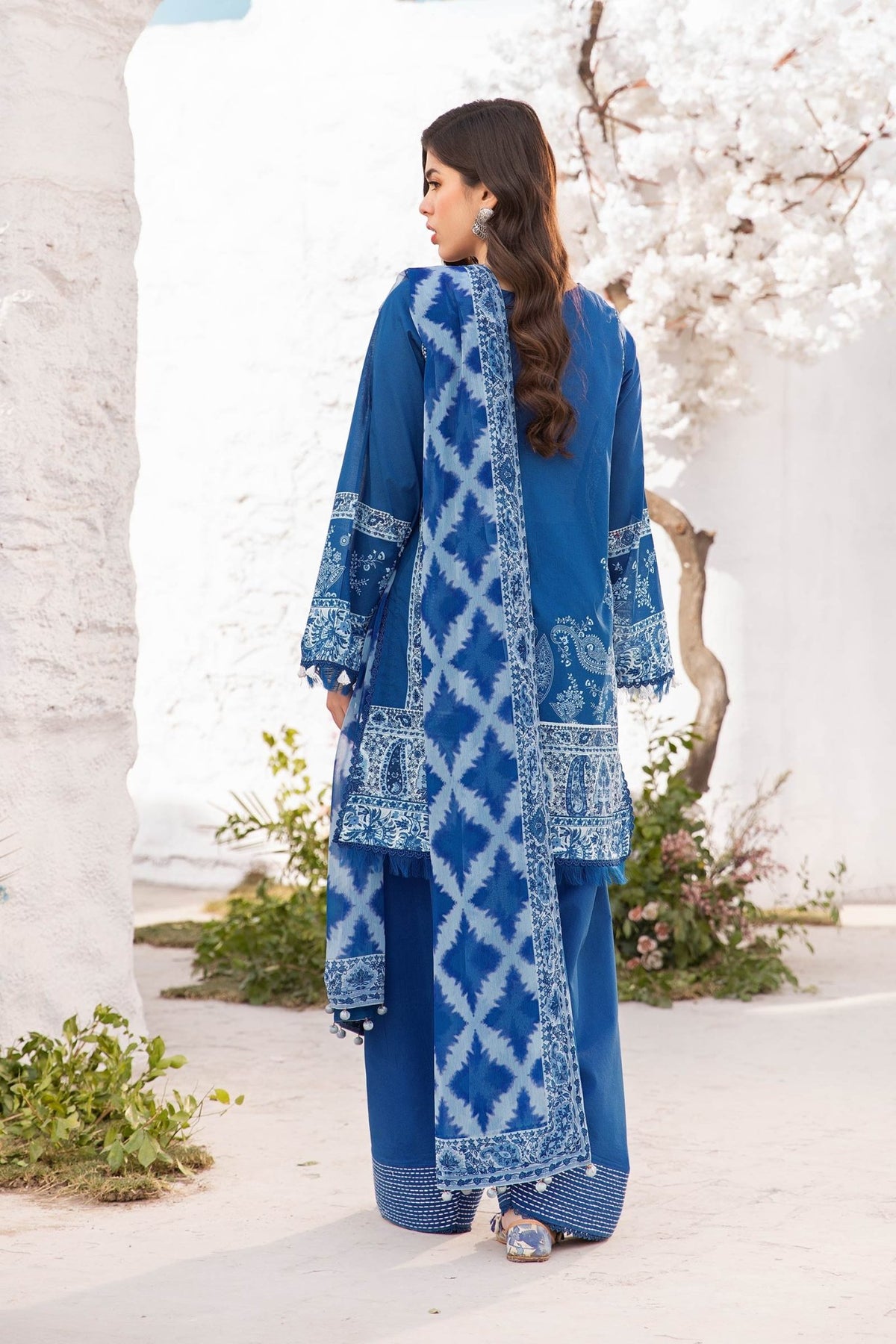 Maria B | M Basic Summer Lawn 25 | MB-CUS25-703B-Brand:Maria B-Type:Ladies Clothes-Blue-Lawn-House of Maryam- Buy in UK, USA