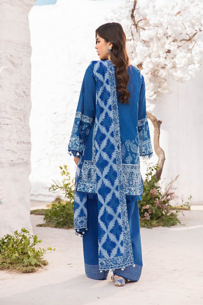 Maria B | M Basic Summer Lawn 25 | MB-CUS25-703B-Brand:Maria B-Type:Ladies Clothes-Blue-Lawn-House of Maryam- Buy in UK, USA