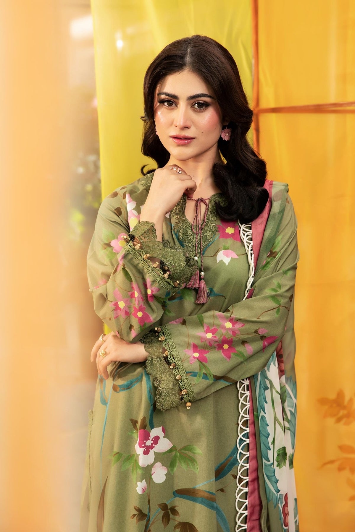 Maria B | M Basic Summer Lawn 25 | MB-CUS25-707A-Brand:Maria B-Type:Ladies Clothes-Mint Green-Lawn-House of Maryam- Buy in UK, USA