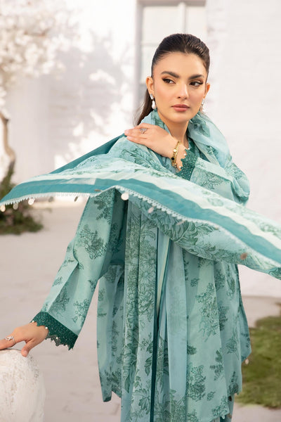Maria B | M Basic Summer Lawn 25 | MB-CUS25-708B-Brand:Maria B-Type:Ladies Clothes-Ice Blue-Lawn-House of Maryam- Buy in UK, USA