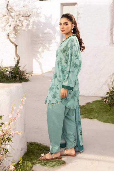 Maria B | M Basic Summer Lawn 25 | MB-CUS25-708B-Brand:Maria B-Type:Ladies Clothes-Ice Blue-Lawn-House of Maryam- Buy in UK, USA