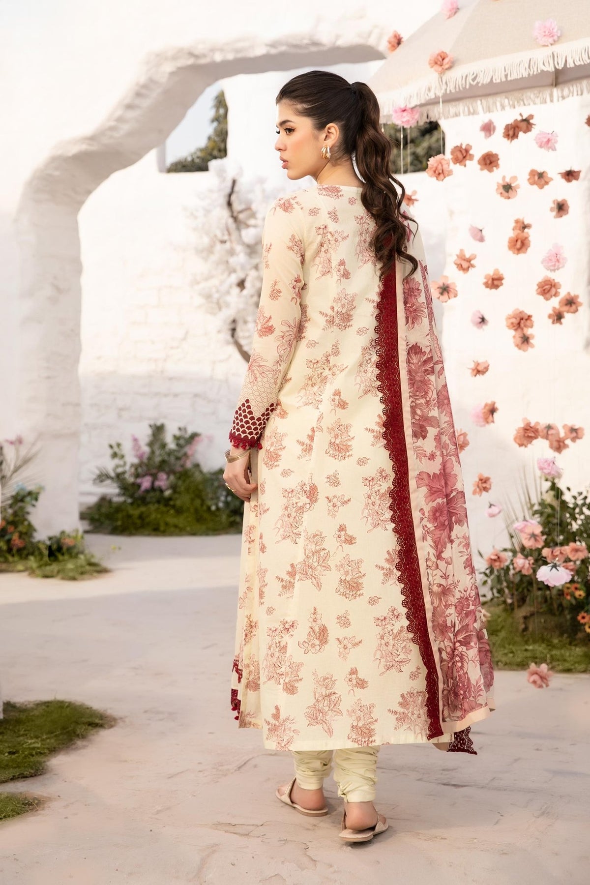 Maria B | M Basic Summer Lawn 25 | MB-CUS25-709A-Brand:Maria B-Type:Ladies Clothes-Pastel Yellow-Lawn-House of Maryam- Buy in UK, USA