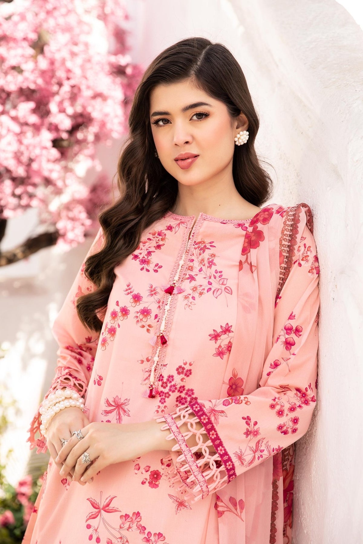 Maria B | M Basic Summer Lawn 25 | MB-CUS25-709A-Brand:Maria B-Type:Ladies Clothes-Pink-Lawn-House of Maryam- Buy in UK, USA
