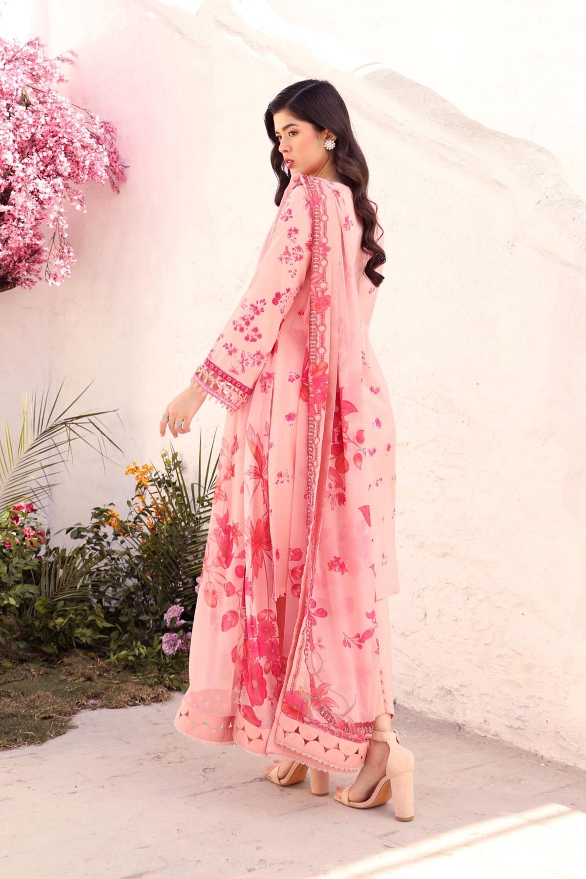 Maria B | M Basic Summer Lawn 25 | MB-CUS25-709A-Brand:Maria B-Type:Ladies Clothes-Pink-Lawn-House of Maryam- Buy in UK, USA