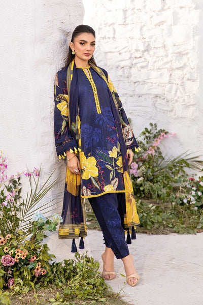 Maria B | M Basic Summer Lawn 25 | MB-CUS25-710B-Brand:Maria B-Type:Ladies Clothes-Dark Blue-Lawn-House of Maryam- Buy in UK, USA
