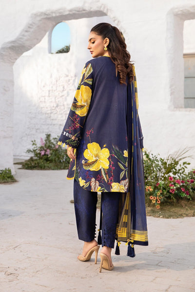 Maria B | M Basic Summer Lawn 25 | MB-CUS25-710B-Brand:Maria B-Type:Ladies Clothes-Dark Blue-Lawn-House of Maryam- Buy in UK, USA