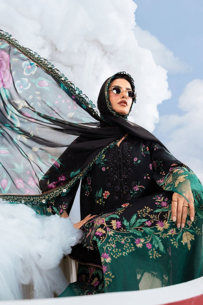 Maria B | M Basics Dreamscape Eid Lawn | MB-CUSV14-01B-Brand:Maria B-Type:Ladies Clothes-Black-Lawn-House of Maryam- Buy in UK, USA