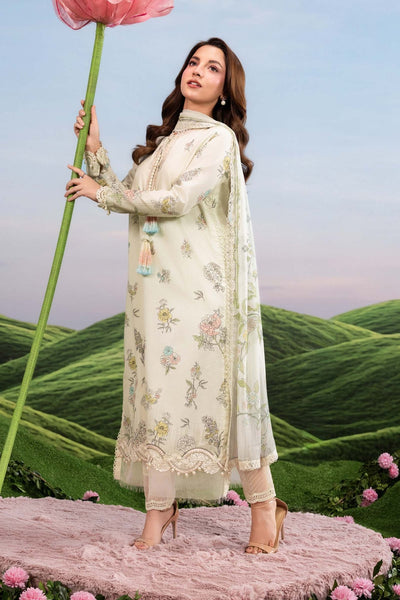 Maria B | M Basics Dreamscape Eid Lawn | MB-CUSV14-02A-Brand:Maria B-Type:Ladies Clothes-Off White-Lawn-House of Maryam- Buy in UK, USA