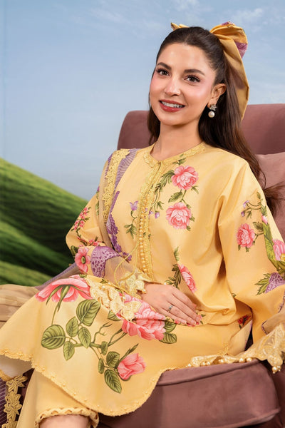 Maria B | M Basics Dreamscape Eid Lawn | MB-CUSV14-04B-Brand:Maria B-Type:Ladies Clothes-Dust Yellow-Lawn-House of Maryam- Buy in UK, USA