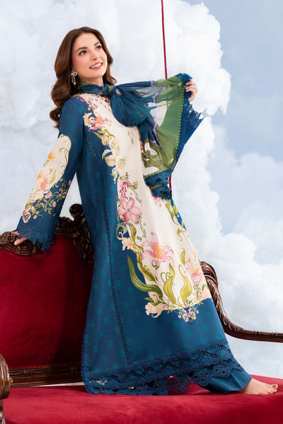 Maria B | M Basics Dreamscape Eid Lawn | MB-CUSV14-05B-Brand:Maria B-Type:Ladies Clothes-Navy Blue-Lawn-House of Maryam- Buy in UK, USA