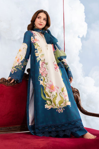 Maria B | M Basics Dreamscape Eid Lawn | MB-CUSV14-05B-Brand:Maria B-Type:Ladies Clothes-Navy Blue-Lawn-House of Maryam- Buy in UK, USA