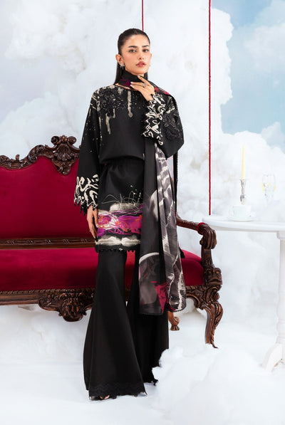 Maria B | M Basics Dreamscape Eid Lawn | MB-CUSV14-06A-Brand:Maria B-Type:Ladies Clothes-Black-Lawn-House of Maryam- Buy in UK, USA